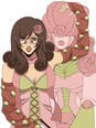 two characters . thights up